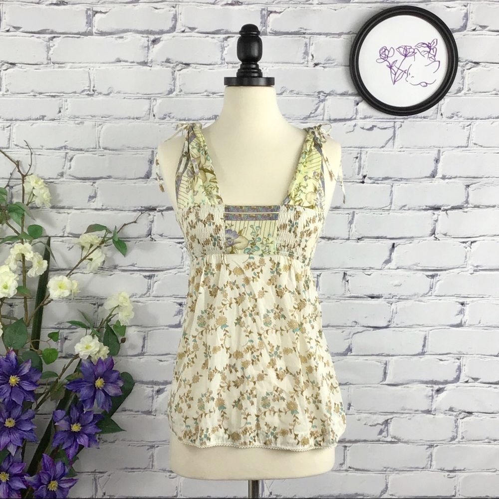 Free People Cotton Floral Top